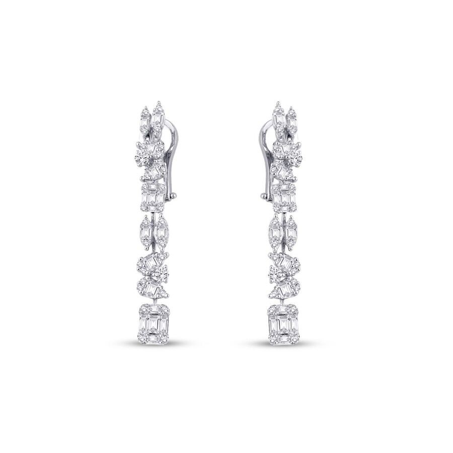 2.01 Carat Diamond Baguette Earrings