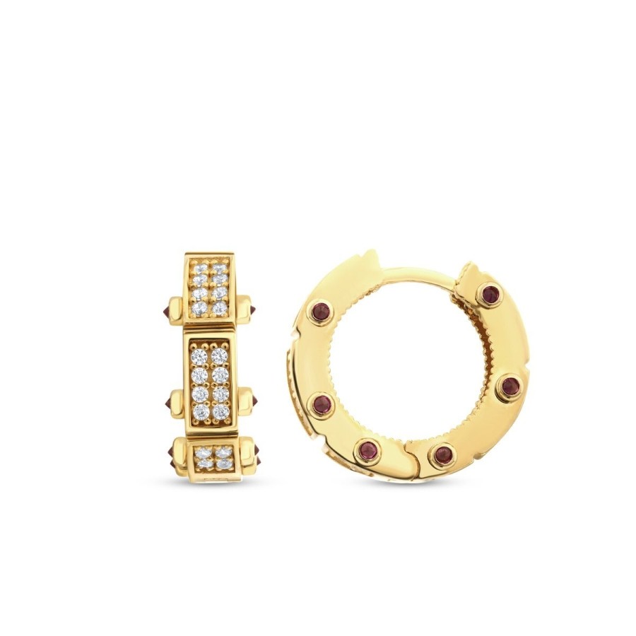 Gold Creole mit Seitenstein