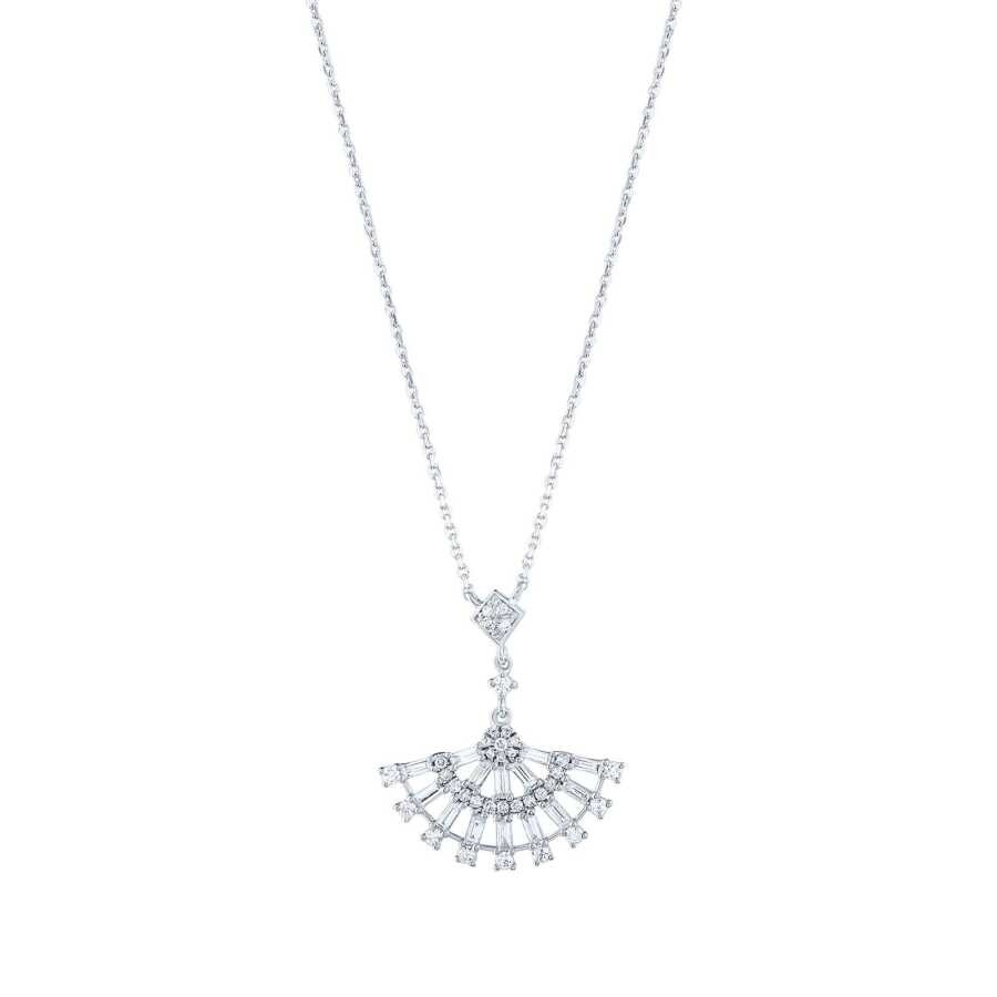 0.57 Carat Diamond Baguette Necklace