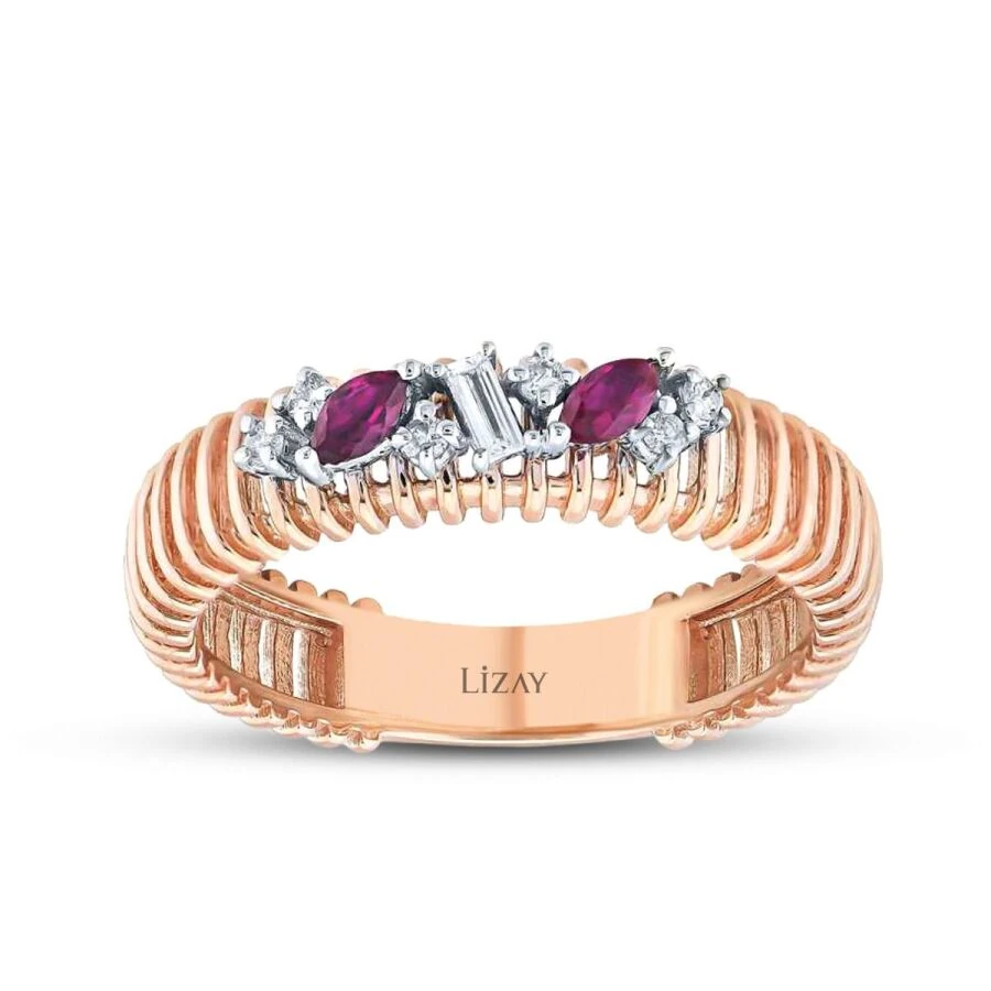 0.29 Carat Diamond Ruby Ring