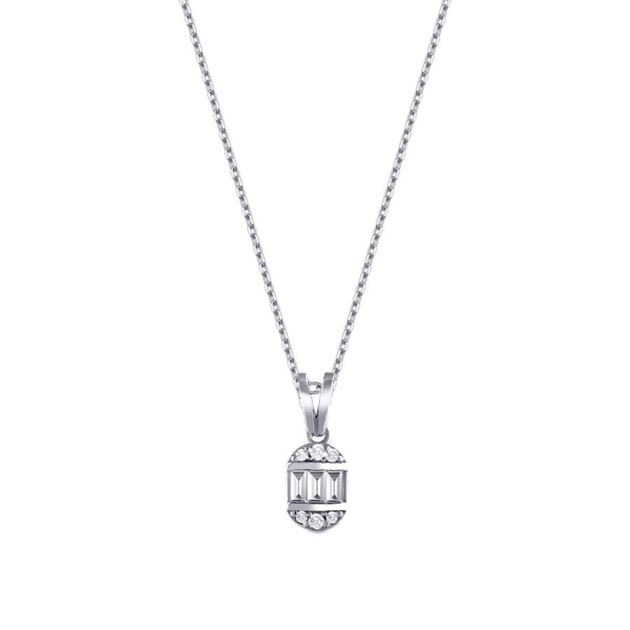 0.07 Carat Diamond Baguette Necklace