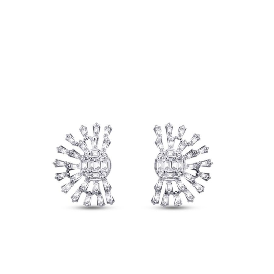 1.42 Carat Diamond Baguette Earrings