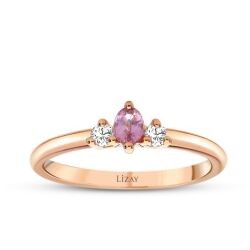 0,21 Karat Diamant Pink Saphir Ring