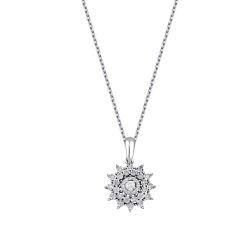 0,13 Karat Diamant Sonnen Halskette