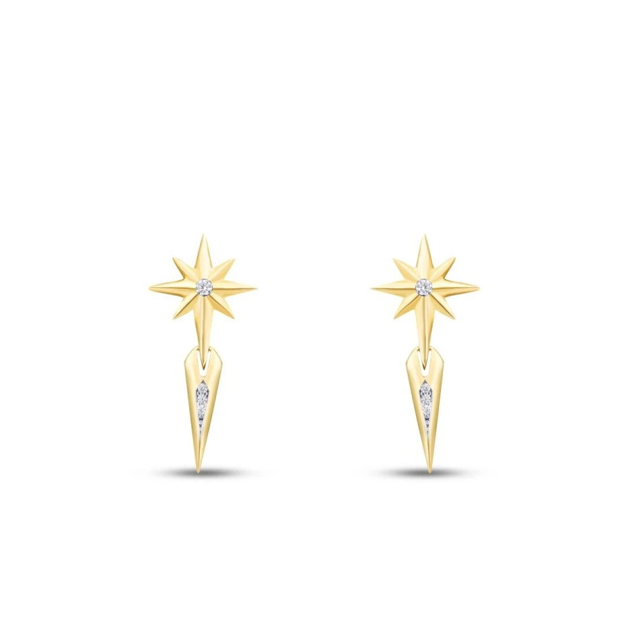Gold North Star Earrings