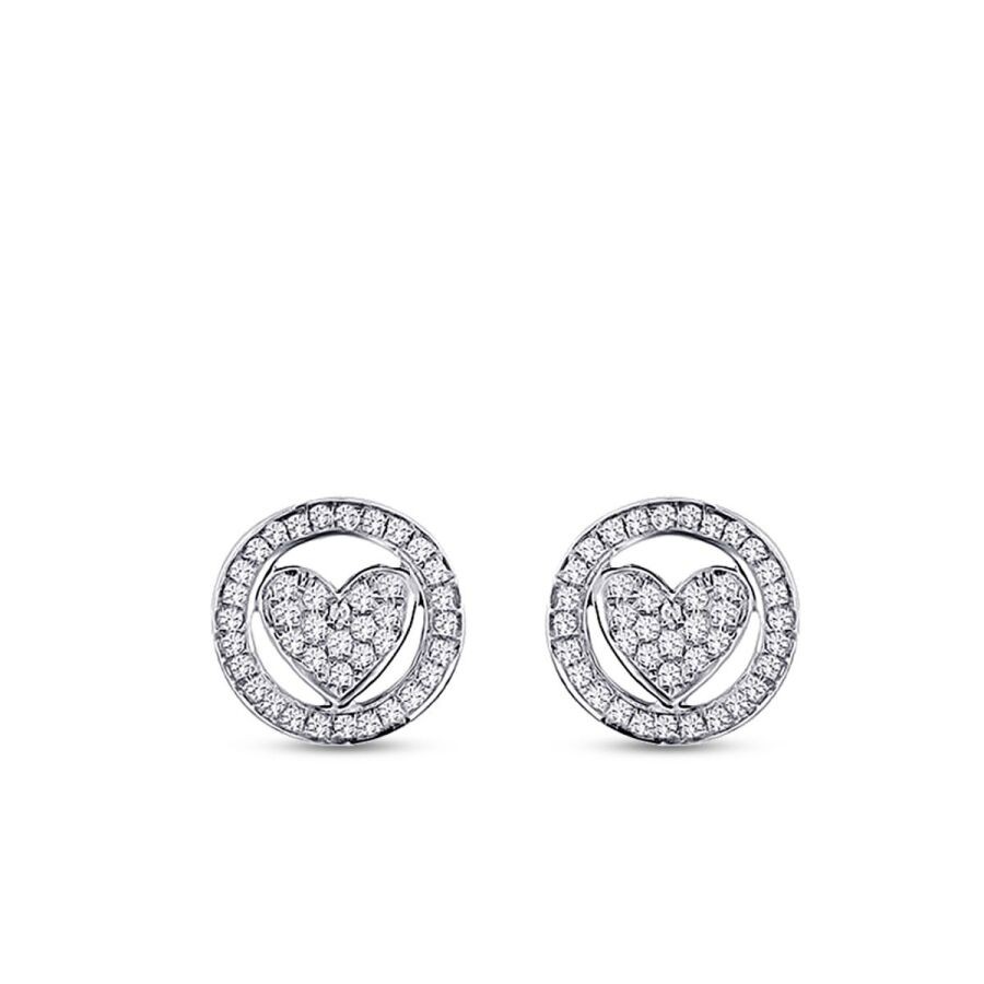 0.26 Carat Diamond Heart Earrings