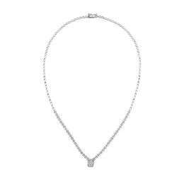 1.56 Carat Diamond Baguette Necklace