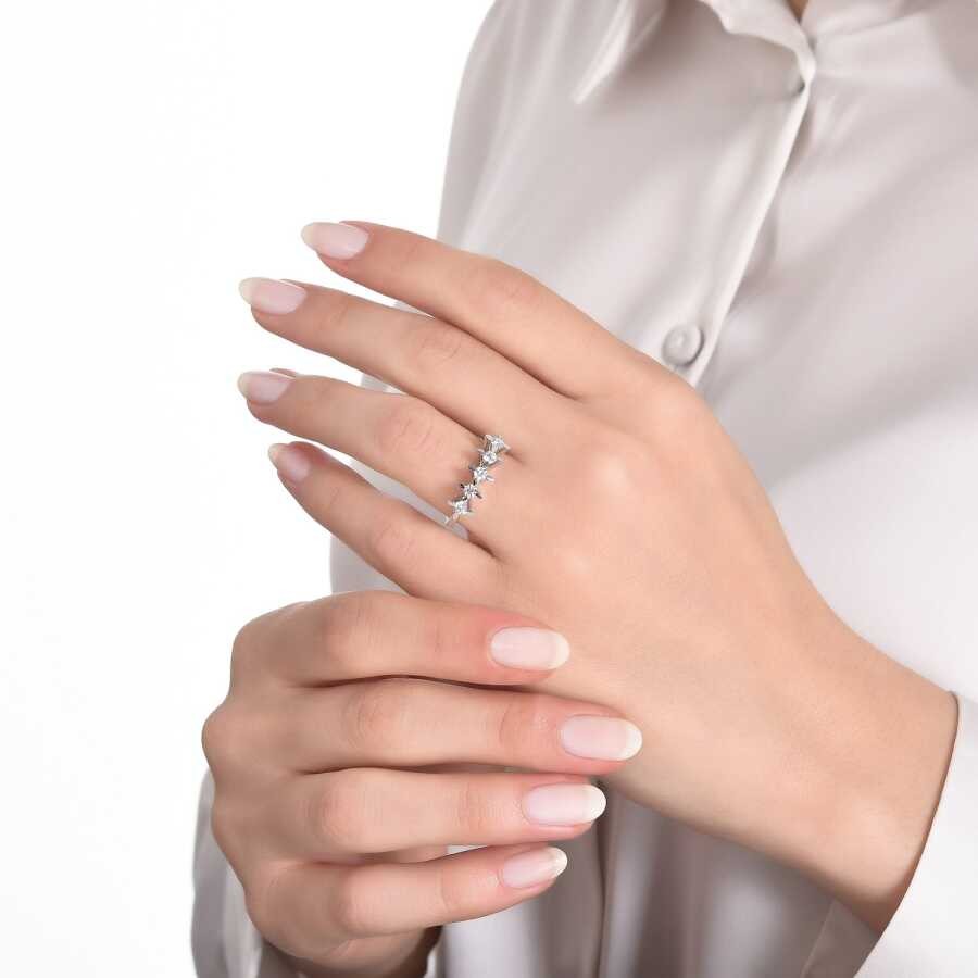 0,20 Karat Diamant Fünfstein Ring
