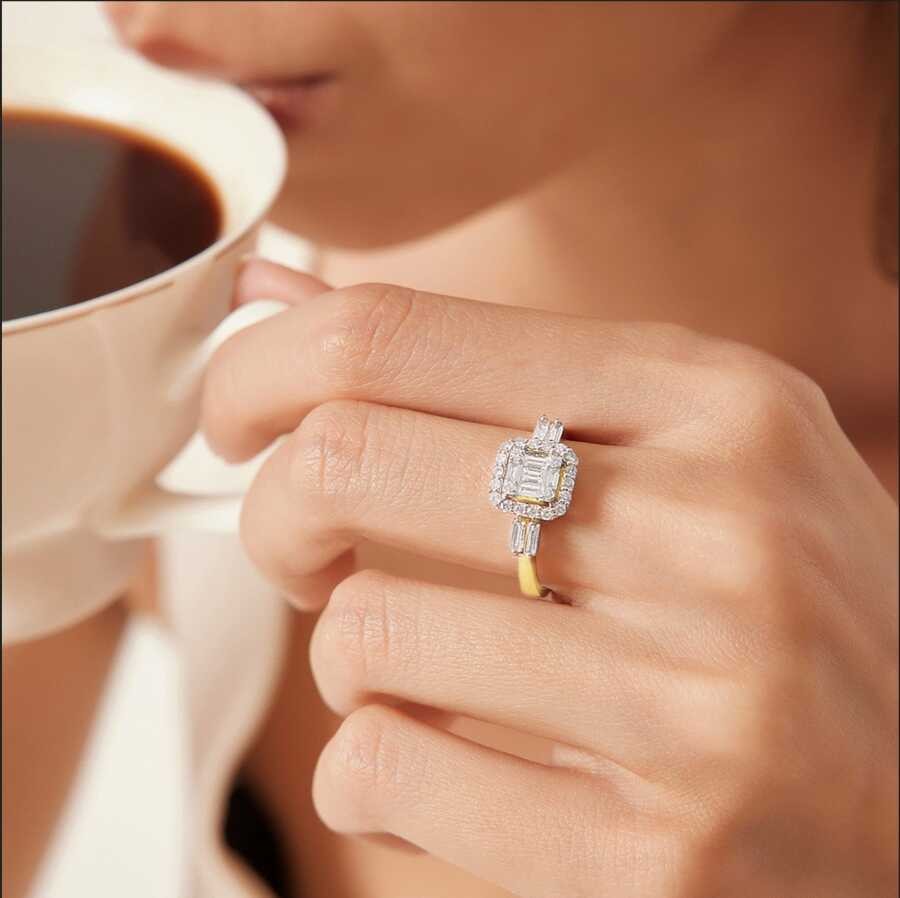 0,47 Karat Diamant Baguette Ring