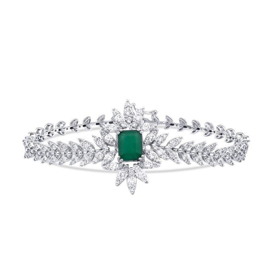 5.48 Carat Diamond Emerald Bracelet