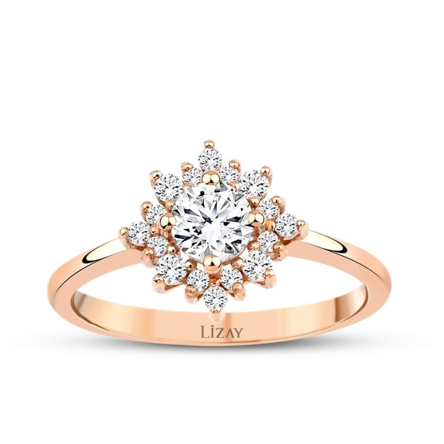 0,57 Karat Diamant Trend Blumenring