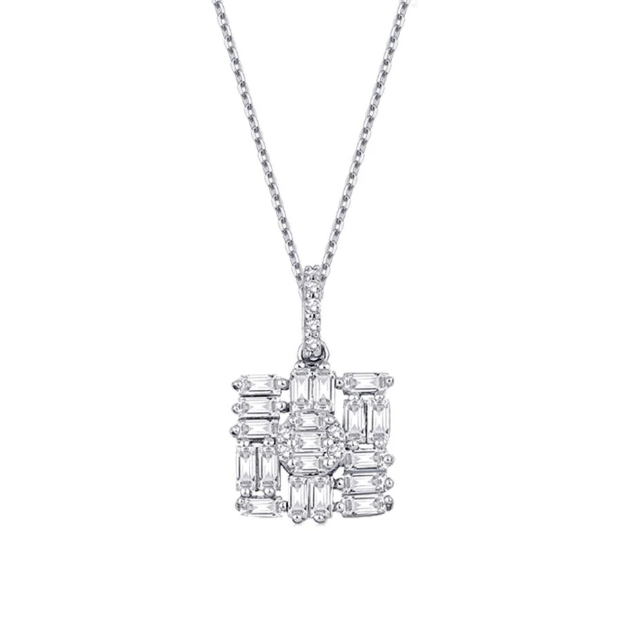 0.43 Carat Diamond Baguette Necklace