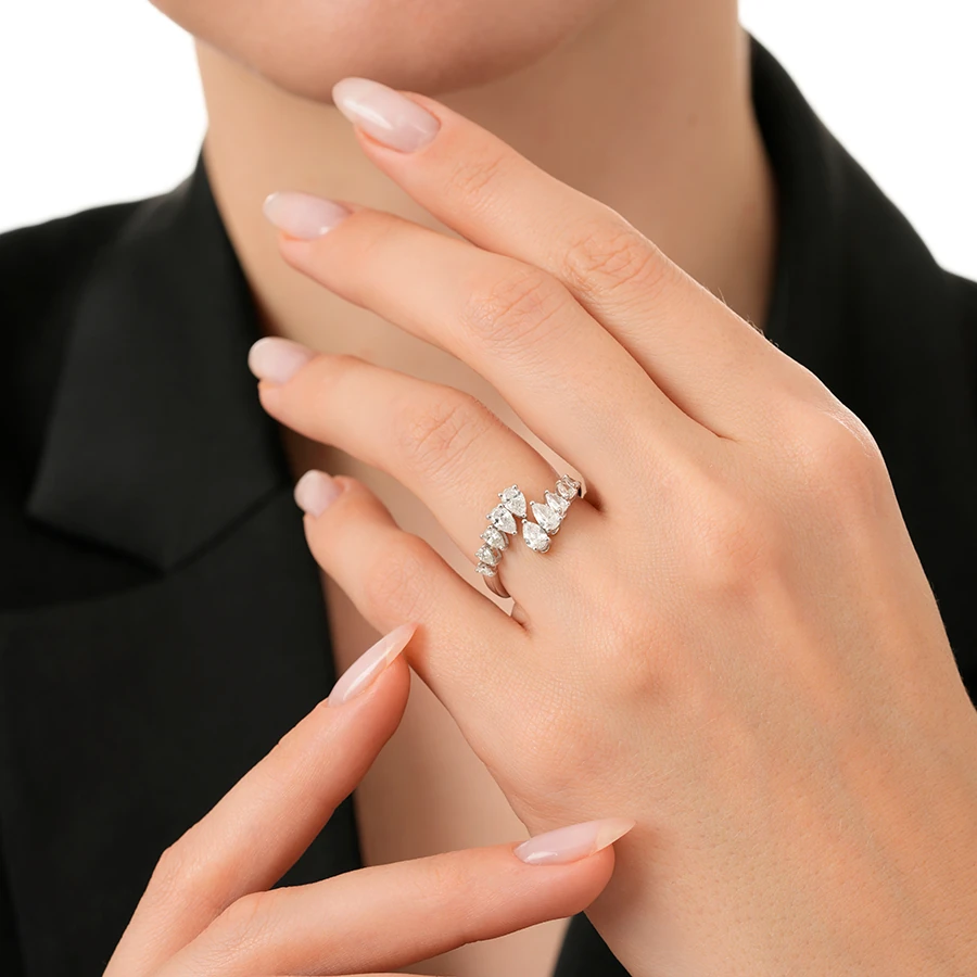 1.08 Carat Diamond Pear Ring