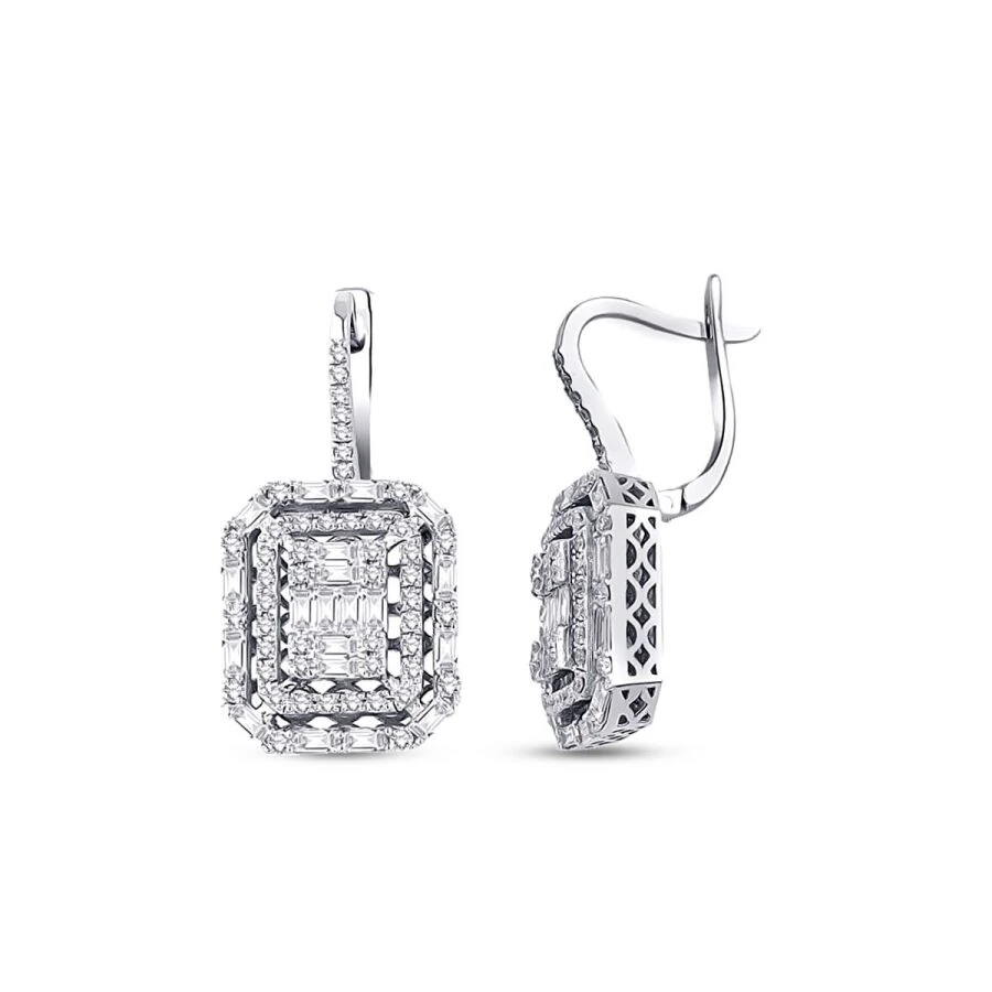 1.16 Carat Diamond Baguette Earrings