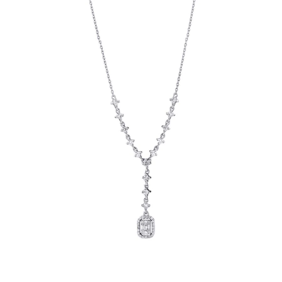 0.50 Carat Diamond Baguette Necklace