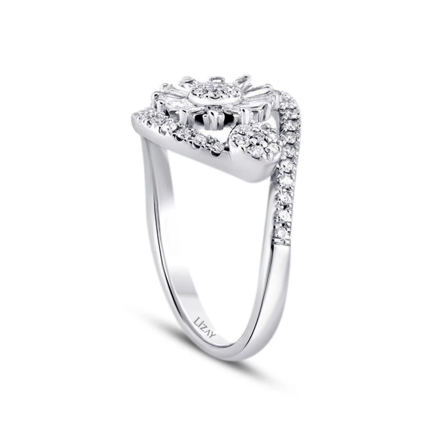 0.67 Carat Diamond Baguette Flower Ring