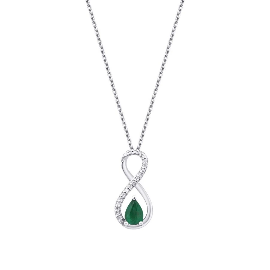 0.37 Carat Diamond Emerald Necklace