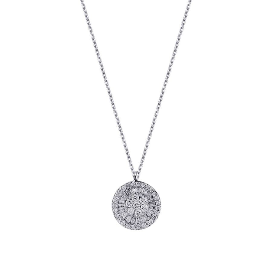 0.42 Carat Diamond Baguette Necklace