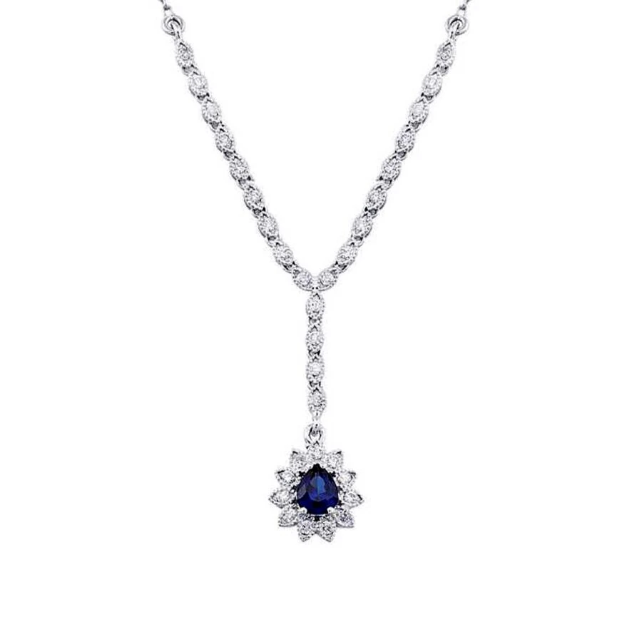 0.78 Carat Diamond Sapphire Necklace