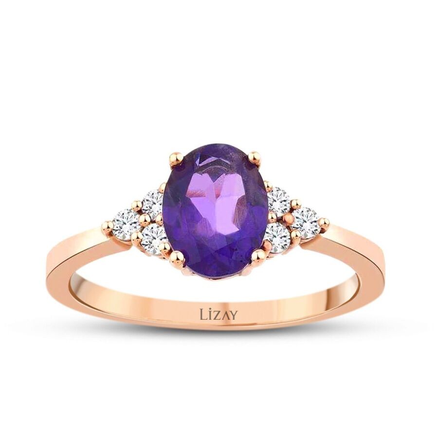 1.30 Carat Diamond Amethyst Ring