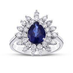 2.03 Carat Diamond Sapphire Ring