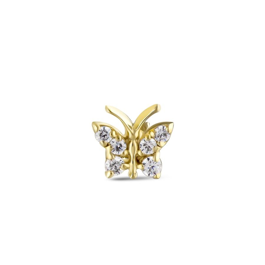 Gold Butterfly Tragus Earring