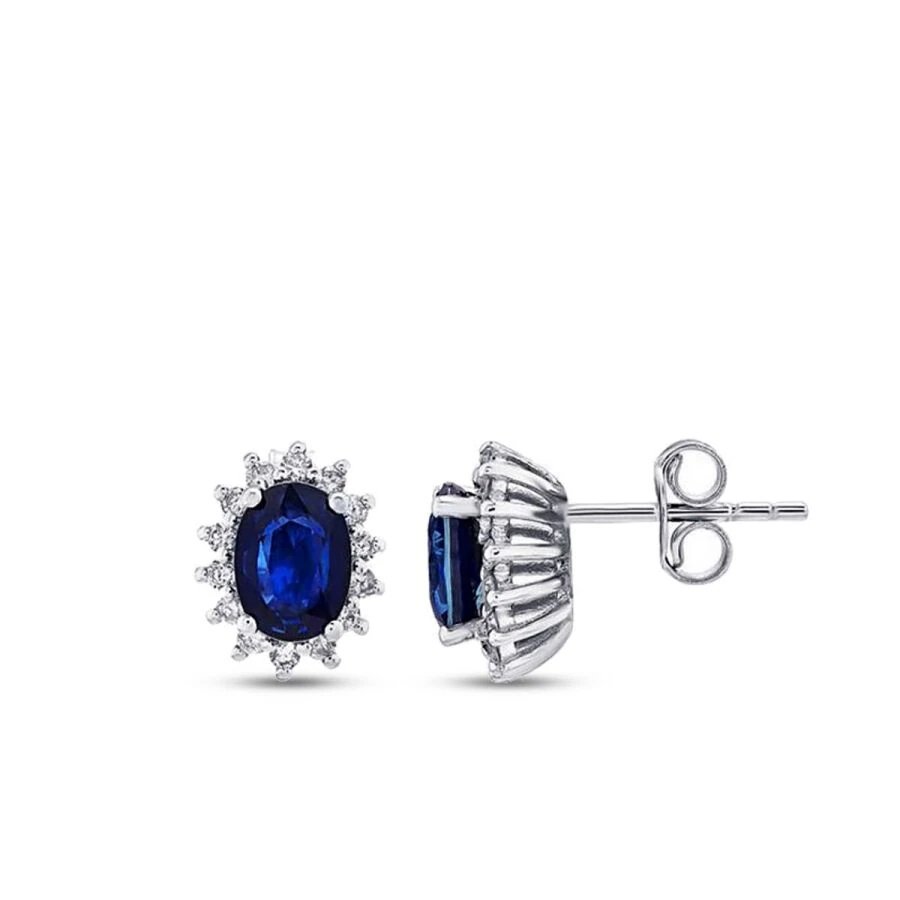 2.13 Carat Diamond Sapphire Earrings