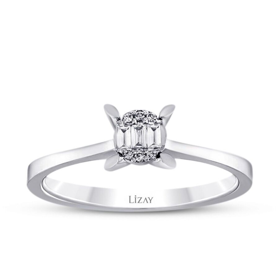 0.09 Carat Diamond Baguette Ring
