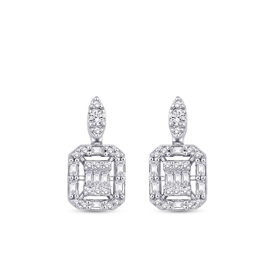 0,41 Karat Diamant Baguette Ohrringe