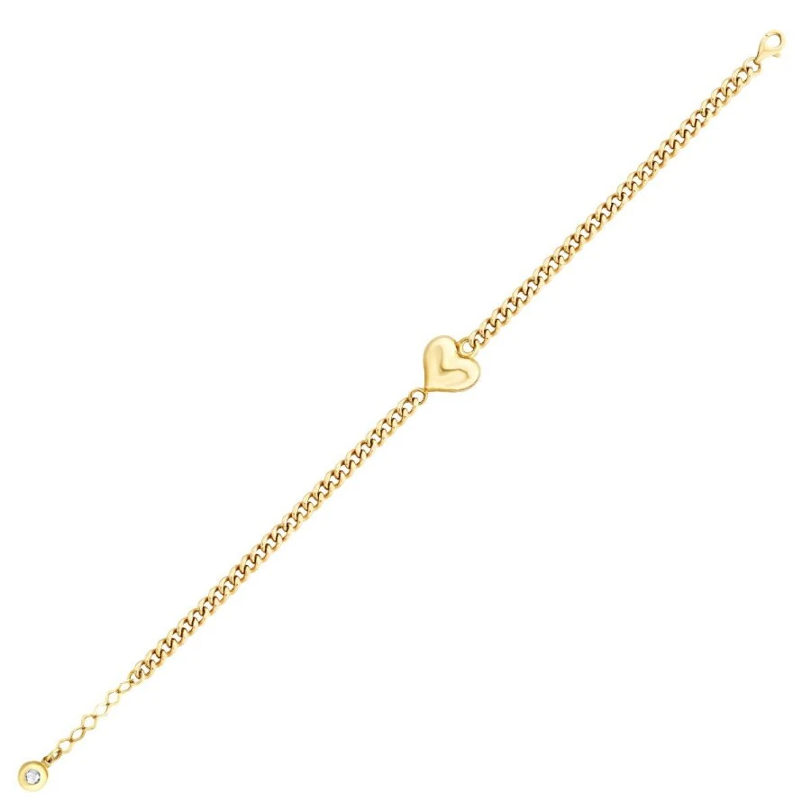 Gold Large Heart Bracelet
