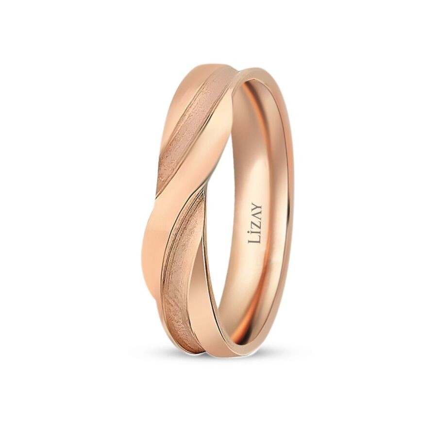 Roségold Gewölbter Ehering