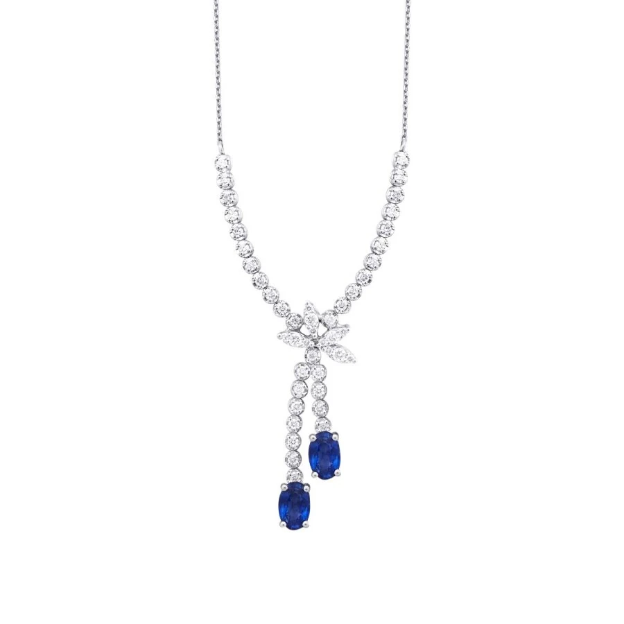 1.94 Carat Diamond Sapphire Necklace
