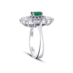 1,25 Karat Diamant Smaragd Ring
