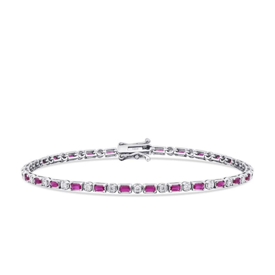 1.91 Carat Diamond Ruby Bracelet