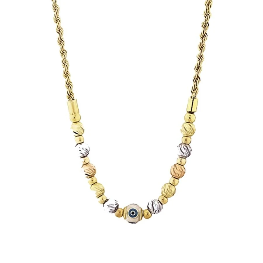 Gold Evil Eye Doric Chain Necklace