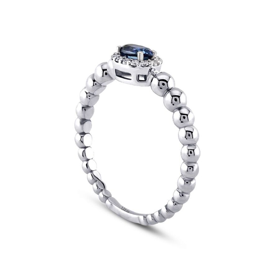 0.34 Carat Diamond Sapphire Ring