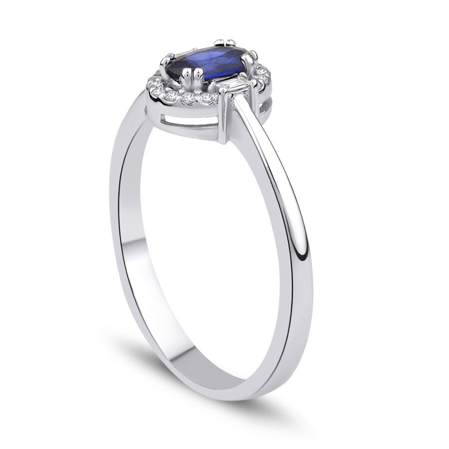 0.45 Carat Diamond Sapphire Ring