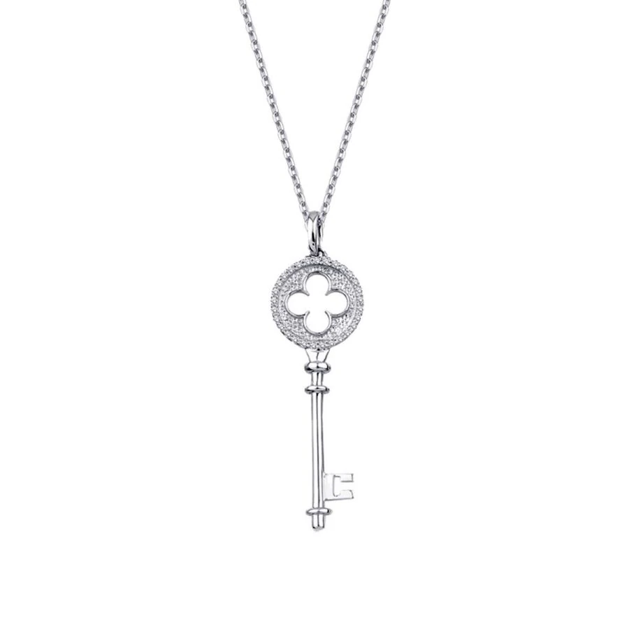 0.17 Carat Diamond Key Necklace