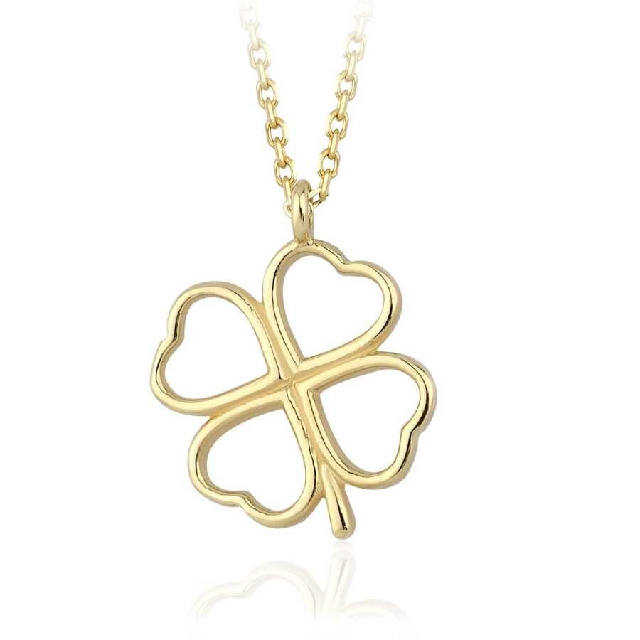 Gold Heart Clover Necklace