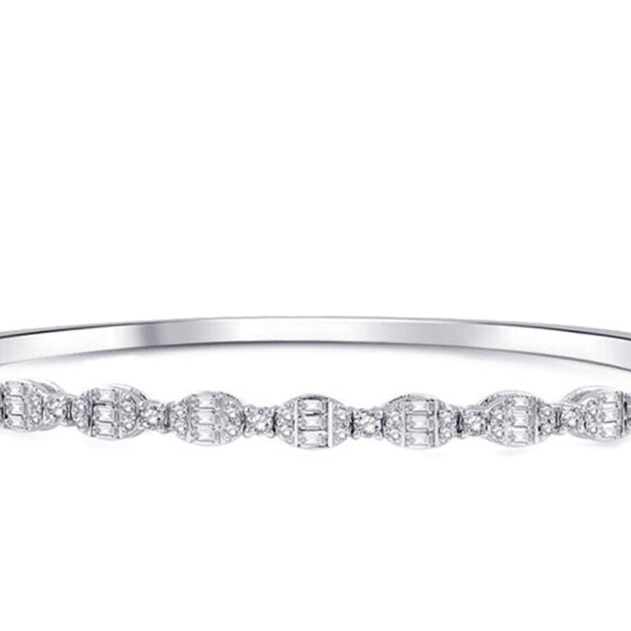 1.02 Carat Diamond Baguette Bangle