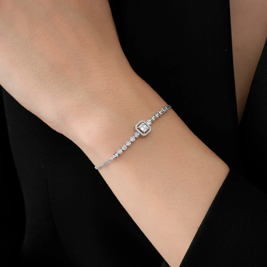 0.17 Carat Diamond Baguette Bracelet