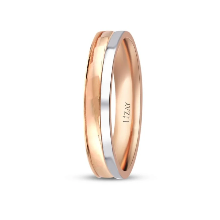 Gold Two-Tone Wedding Band
