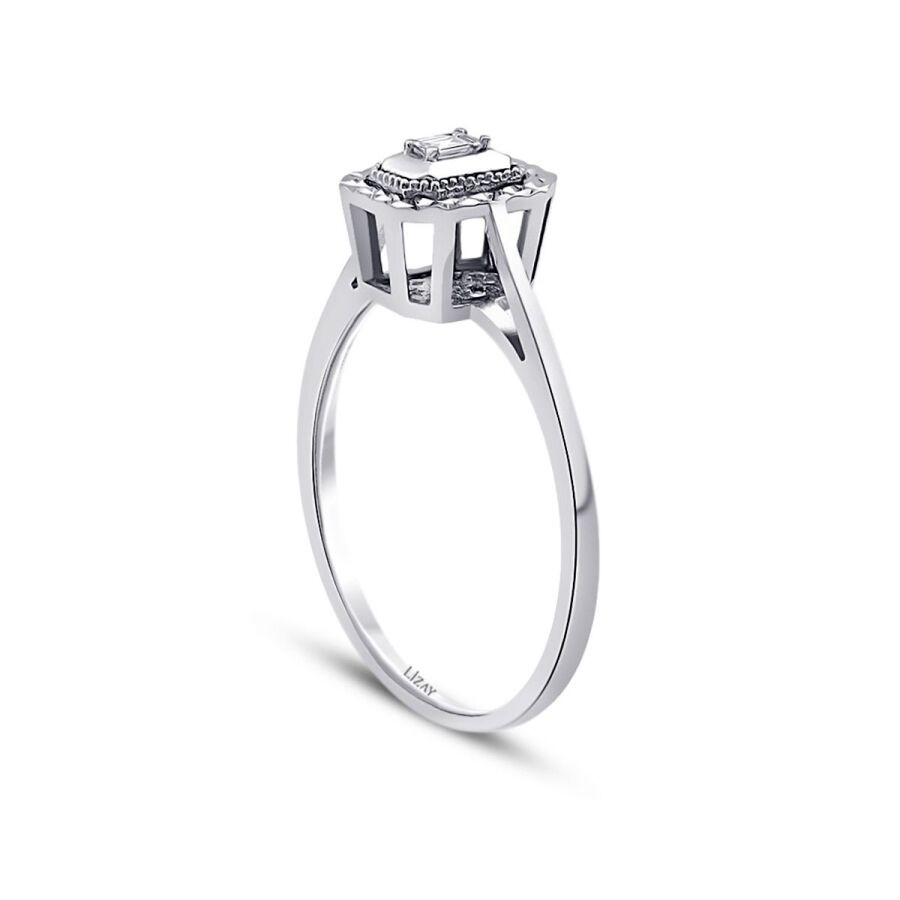 0.04 Carat Diamond Baguette Ring