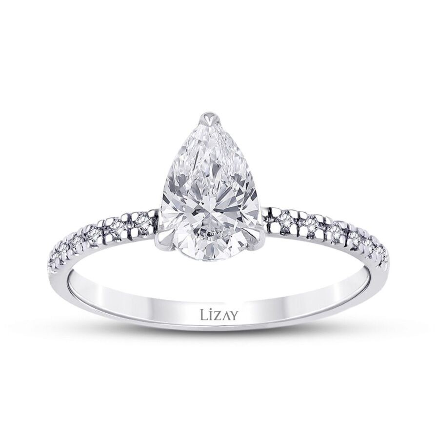 1.12 Carat Diamond Pear Solitaire Engagement Ring