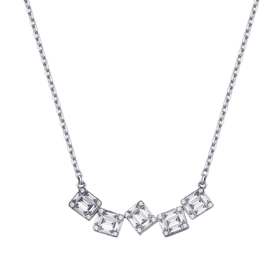 0.60 Carat Diamond Baguette Necklace