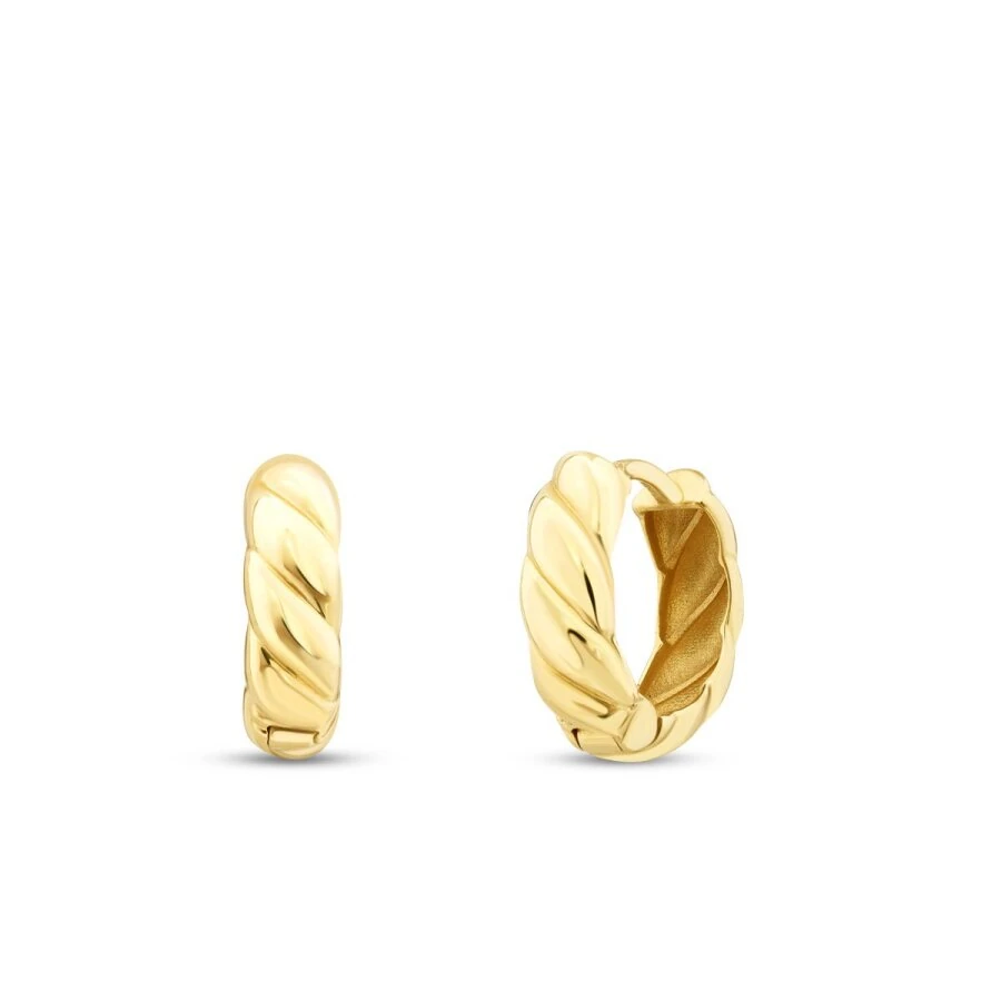 Gold Braided Hoop Earrings