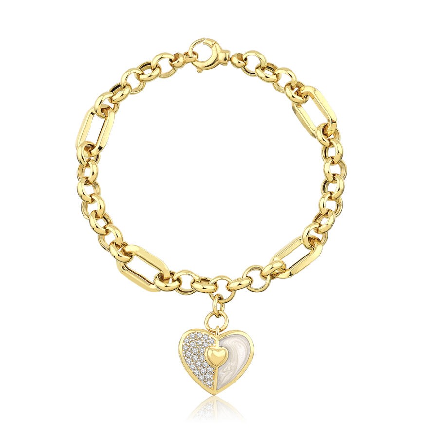 Gold Green Heart Trend Bracelet