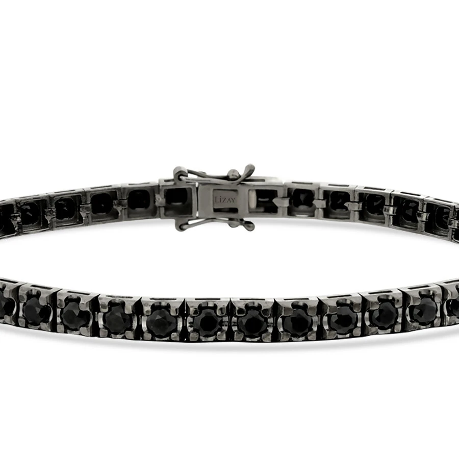 5.94 Carat Black Stone Men's Tennis Bracelet