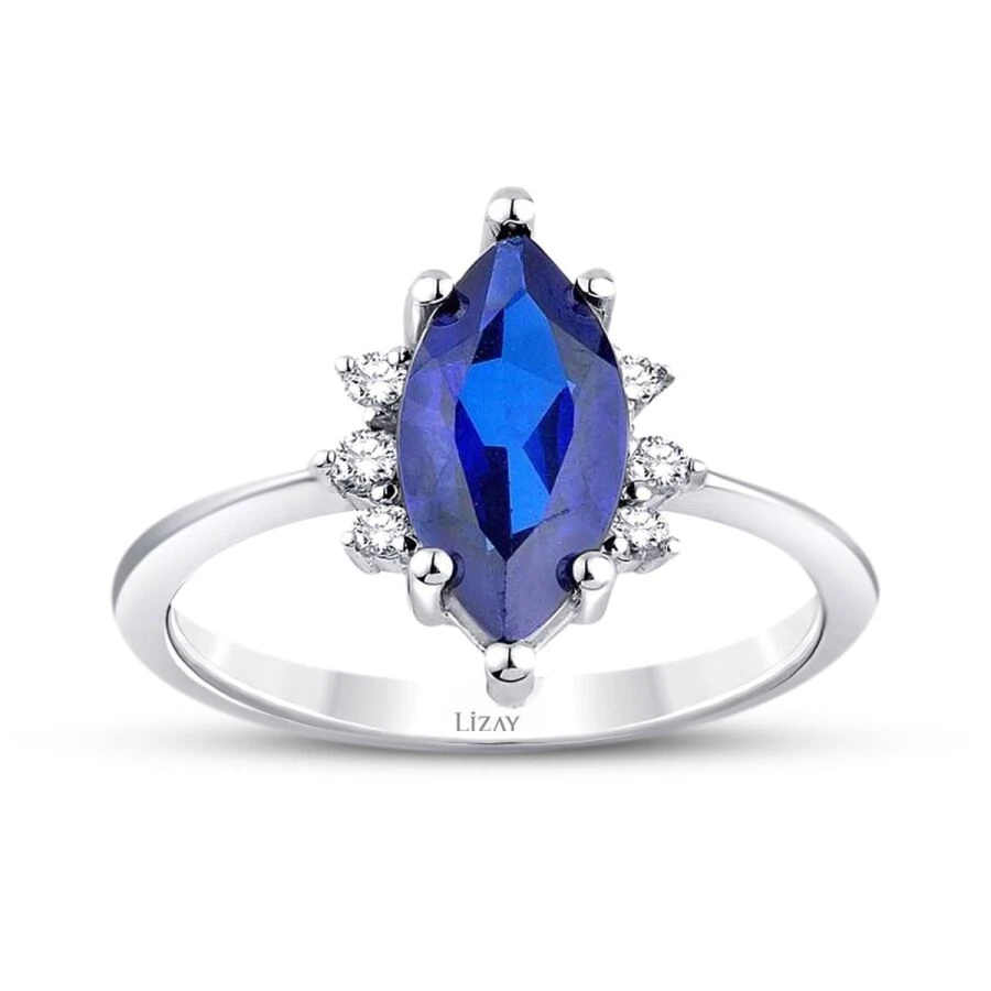 2.02 Carat Diamond Sapphire Ring