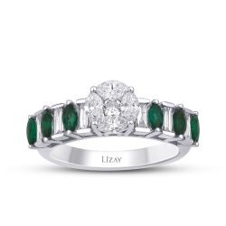 1,12 Karat Diamant Smaragd Ring